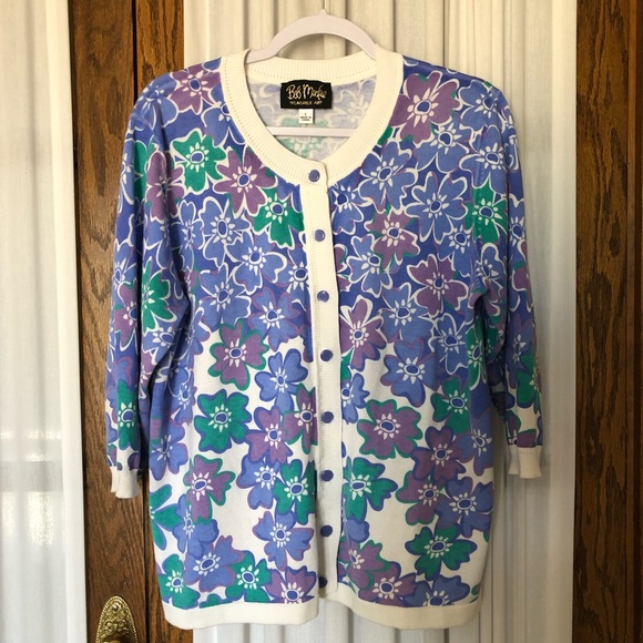 Bob Mackie Sweaters - Bob Mackie Wearable Art Cardigan Sweater